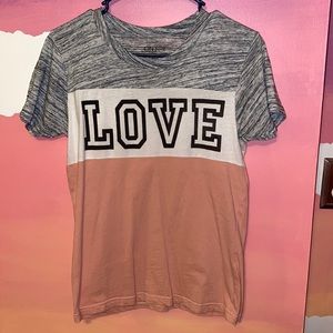 wide striped love tee